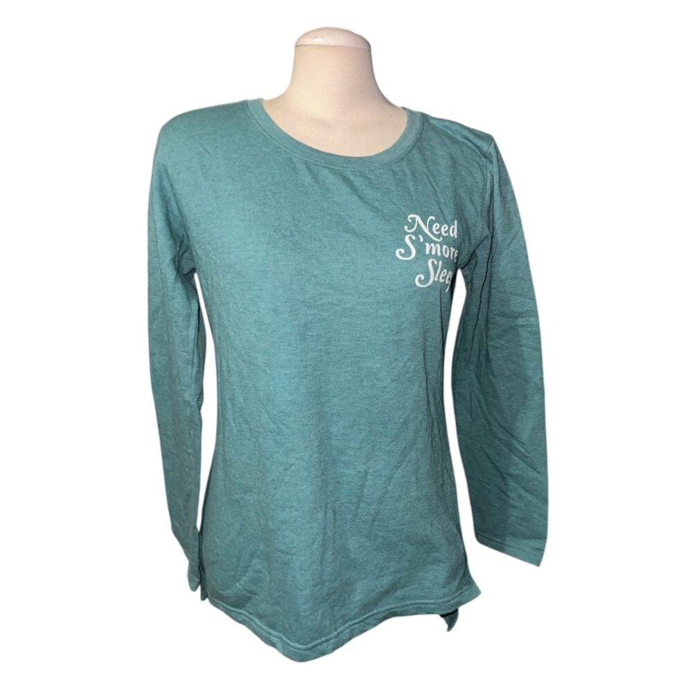 WallFlower Long-Sleeve Pajama Shirt "Need Smore Sleep" Graphic Sz Medium Womens